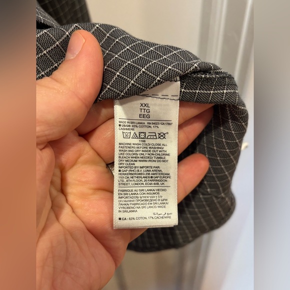 Banana Republic XXL Mens Gray Check Button Down Dress Shirt - Picture 4 of 8